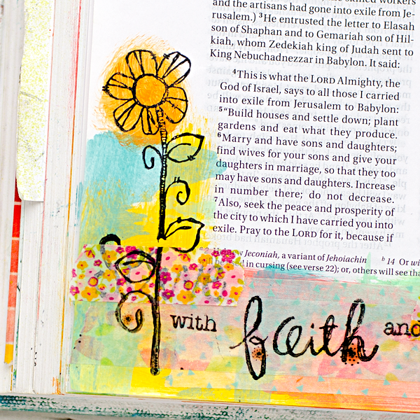Washi Tape Masking Tutorials by Heather Greenwood using the Illustrated Faith Bloom Kit with Stephanie Ackerman