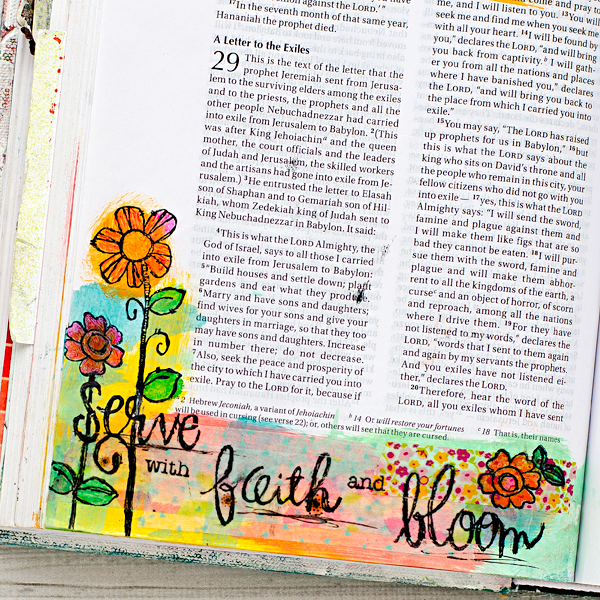 Washi Tape Masking Tutorials by Heather Greenwood using the Illustrated Faith Bloom Kit with Stephanie Ackerman