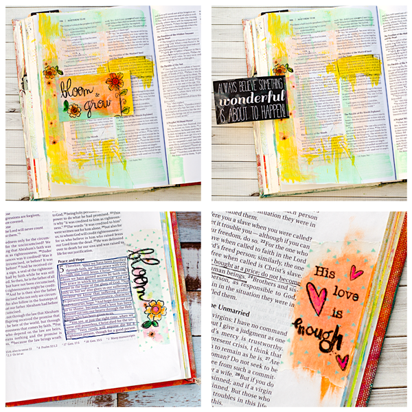 Washi Tape Masking Tutorials by Heather Greenwood using the Illustrated Faith Bloom Kit with Stephanie Ackerman