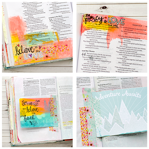 Washi Tape Masking Tutorials by Heather Greenwood using the Illustrated Faith Bloom Kit with Stephanie Ackerman