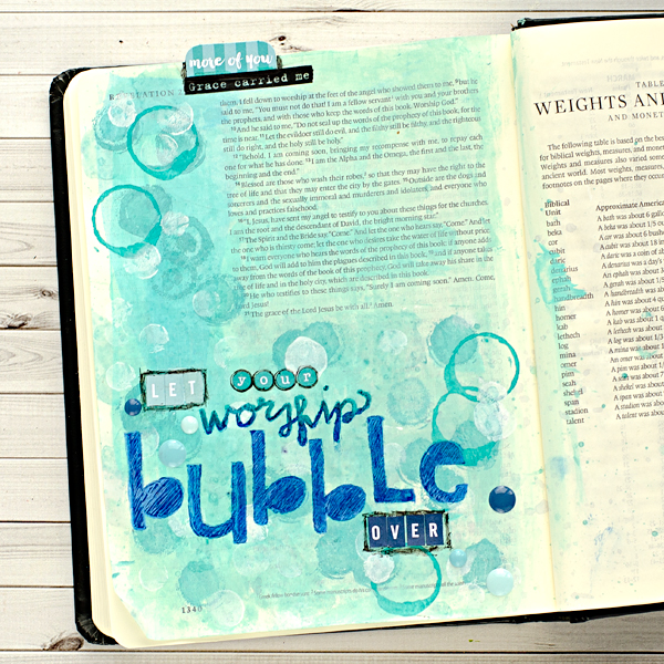 Heather Greenwood | Mixed Media Art Journaling Bubble Technique/Tutorial | Illustrated Faith Worship Culture Kit