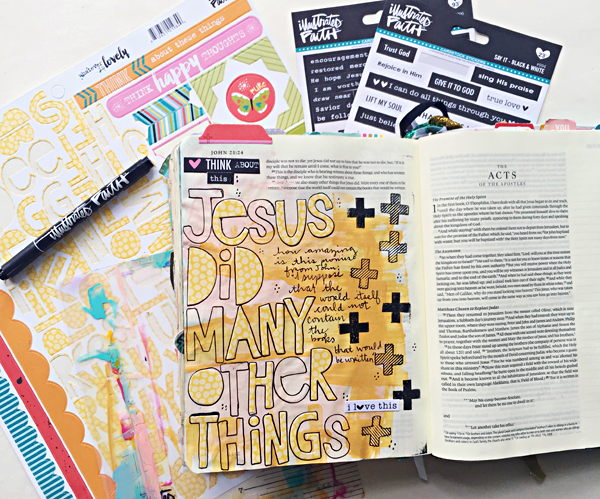 Janel MacLean | Jesus did many other things... | mixed media art journaling Bible | Illustrated Faith by Bella Blvd