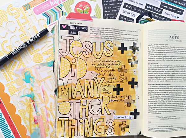Janel MacLean | Jesus did many other things... | mixed media art journaling Bible | Illustrated Faith by Bella Blvd