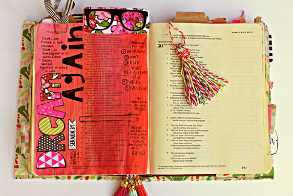 Kristin Fields | Guest Blogger at Illustrated Faith | Dream Again | Mixed Media Art Journaling Bible