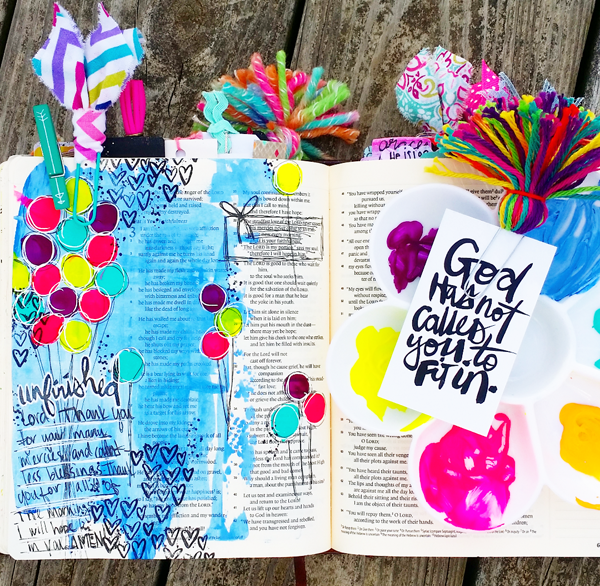 Lamentations 3:22-24 Bible Journaling with Tai Bender using Illustrated Faith Unfinished Stamps