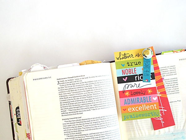bookmarks and tags using the Illustrated Faith Whatever Is Lovely Collection by Bella Blvd