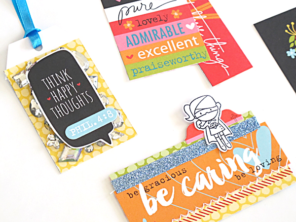 bookmarks and tags using the Illustrated Faith Whatever Is Lovely Collection by Bella Blvd