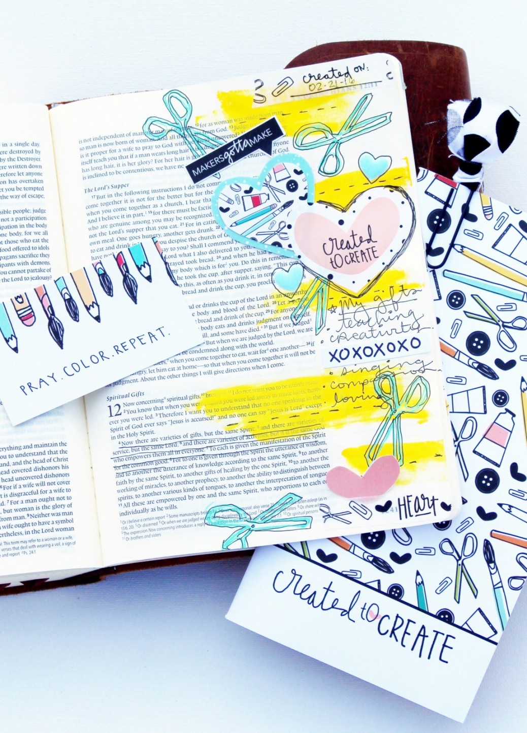Janel MacLean is sharing her mixed media art journaling Bible page and what she is learning from the Illustrated Faith Created to Create devotional about creativity being a spiritual gift
