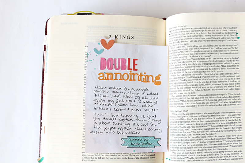 Natalie Elphinestone is creating with the freebie Illustrated Faith printables and sharing a video of how she uses them in her Journaling Bible.
