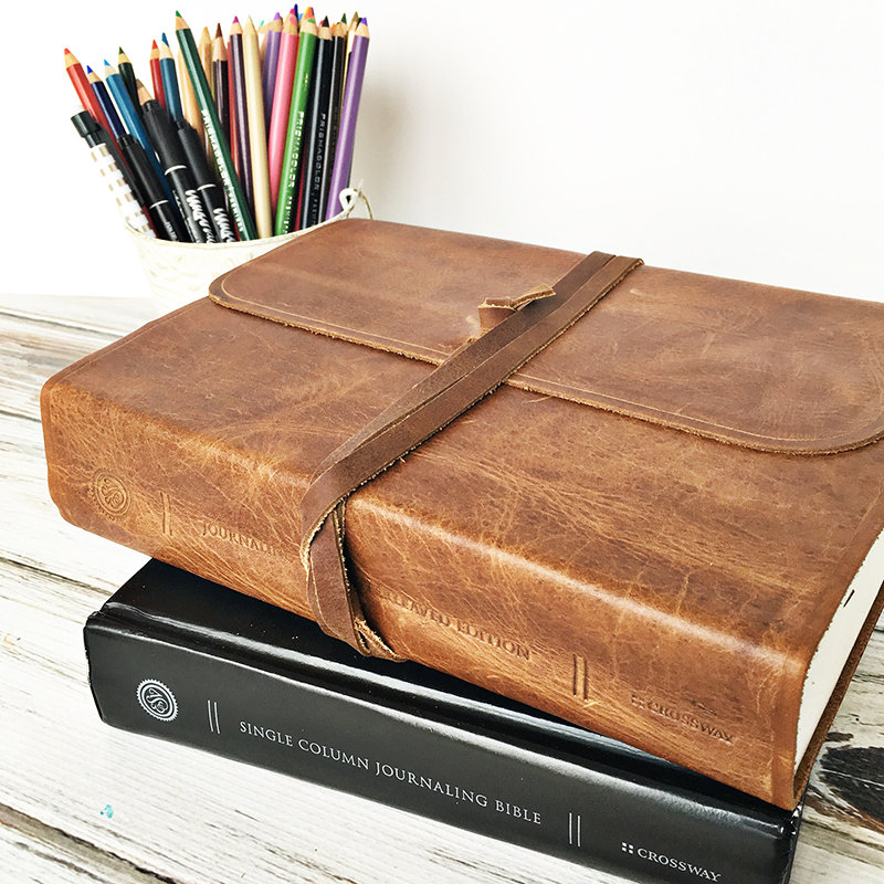 Heather Greenwood is comparing the ESV Interleaved Journalinng Bible with the ESV Single Column Journaling Bible