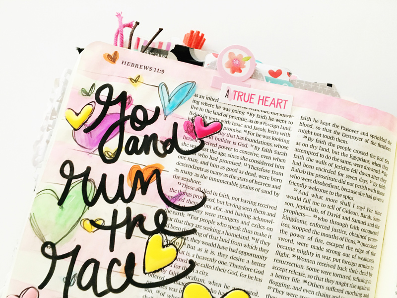 Bailey Jean Robert shares about the importance of finishing her last six weeks o f college strong and not pulling up roots and documenting it in her Journaling Bible | Hebrews 12:1-2