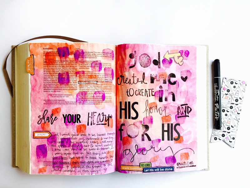 Tawni is sharing with us why it's important to share our faith and how we are illustrating our faith and skipping around the Illustrated Faith Created to Create devotional in her Journaling Bible