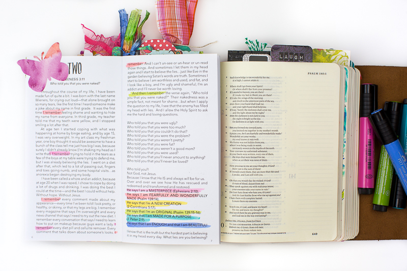 Amy Bruce is sharing with us how we are all masterpieces, fearfully and wonderfully made for a purpose in her journaling Bible | a lesson from the Illustrated Faith Beautiful devotional