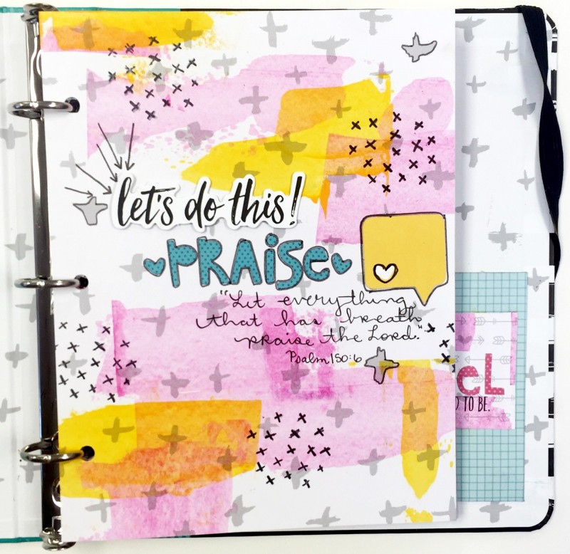 Janel is sharing a little flip through of what she's done so far in her Illustrated Faith Praise Book | mixed media art, prayer, and scrapbook journal