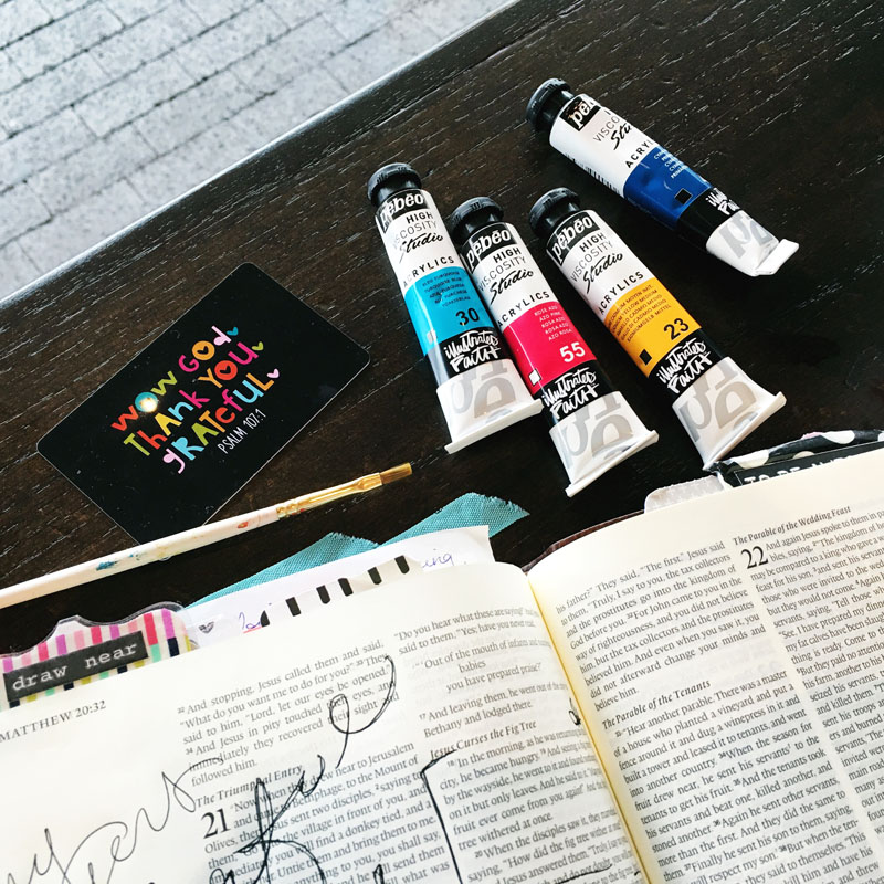 Bailey is reminding us that our prayers are powerful and effective and how she's been illustrating her faith in her Journaling Bible while traveling