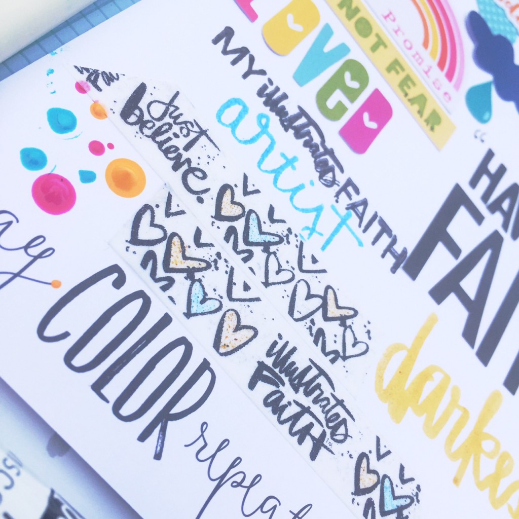 Florence is sharing a process video of creating a page in the new Illustrated Faith Praise Book | mixed media art journaling