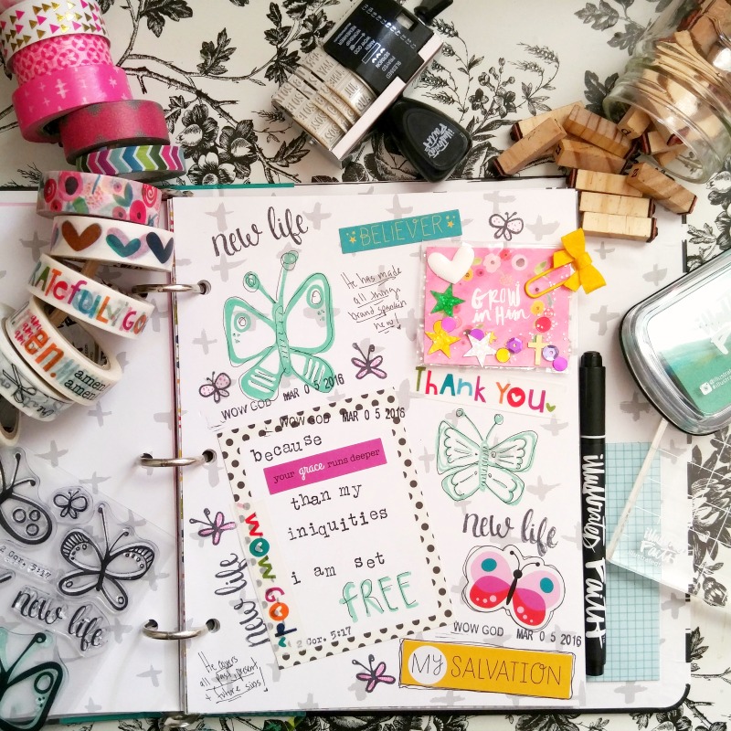 Amanda Cabrera is sharing a tutorial on how to make a shaker card with us for our journaling Bible using the new Illustrated Faith She Blooms collection