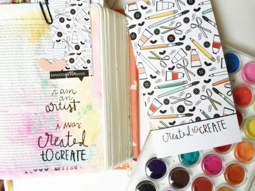 Leah Van Ert is encouraging us to dive head first into being creative and see where it takes you | Illustrated Faith Created to Create | Bible art journaling