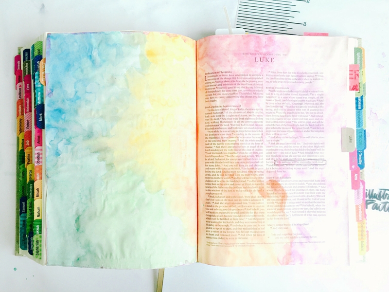 mixed media art journal Bible entry by Tawni, sharing not to wait for perfection or someone might miss the message