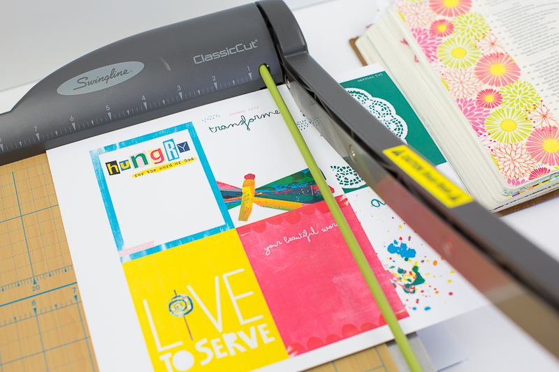 step by step tutorial mixed media journaling Bible page using printables, washi and marker by Amy Bruce