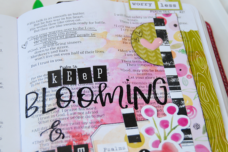 Elaine Davis is sharing an introduction to hybrid scrapbooking and using some of the new printables in her mixed media art journal Bible