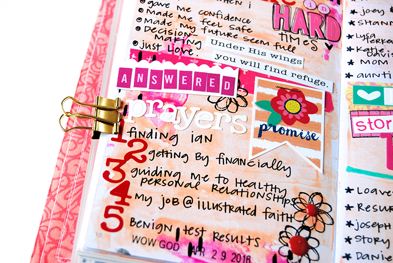 mixed media art bullet journaling list by Elaine Davis | Illustrated Faith Lists by Faith featuring Cori Spieker aka The Reset Girl