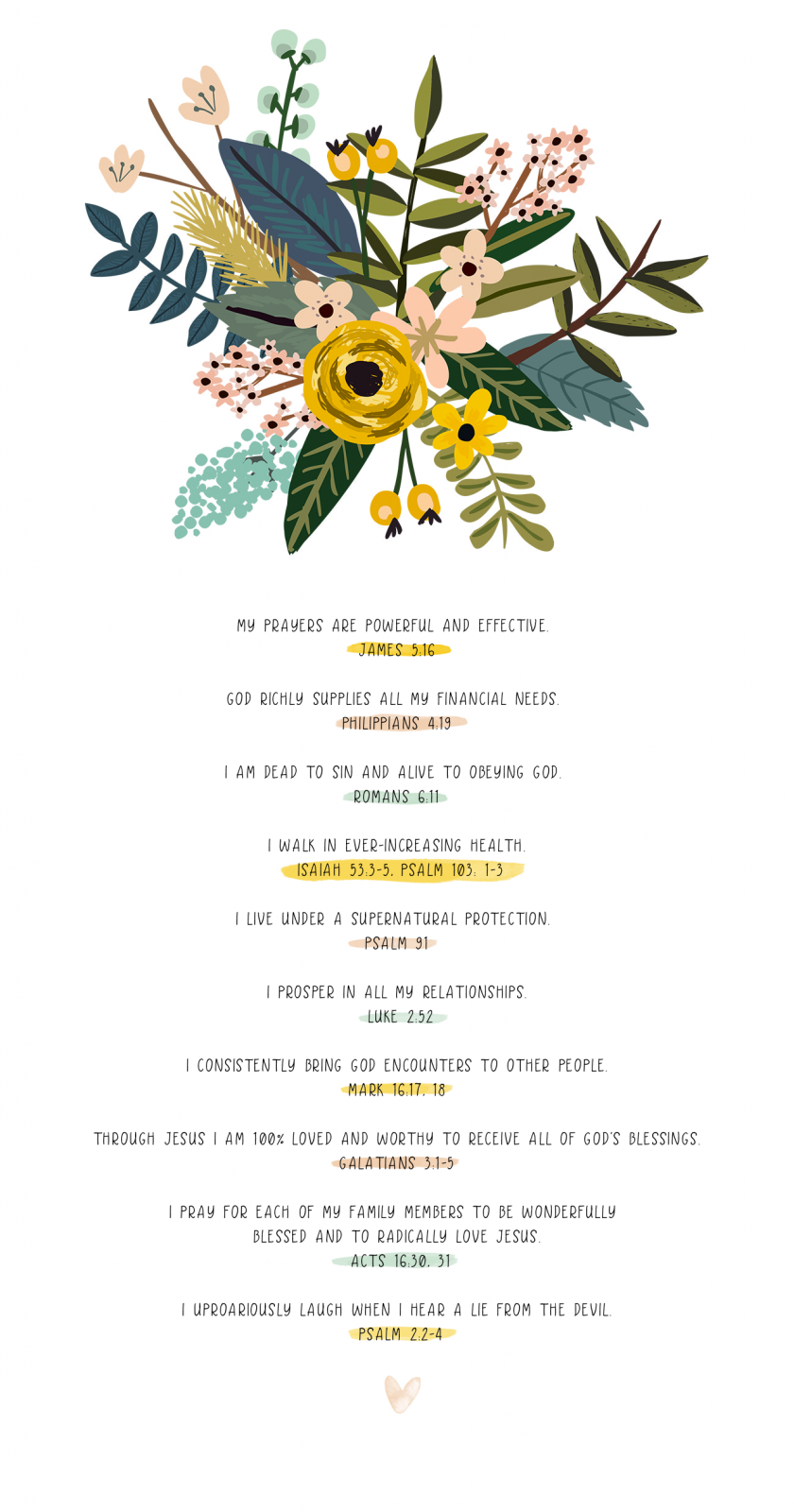 Illustrated Faith Daily Declarations with Bailey Jean Roberts - freebie printable