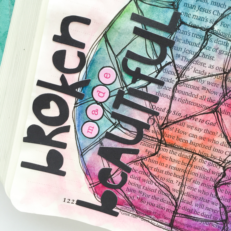 watercolor bible journaling | broken made beautiful - Romans 5 | Bekah Blankenship