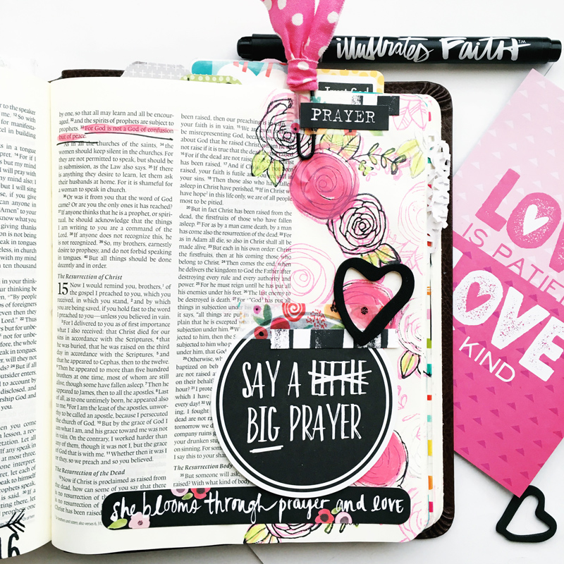 Bailey Jean Roberts shares about blooming in our faith and this mixed media art journaling Bible page | Illustrated Faith Beautiful Devotional Kit | Illustrated Faith by Bella Blvd