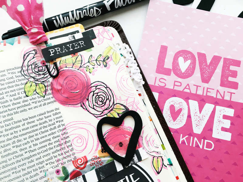 Bailey Jean Roberts shares about blooming in our faith and this mixed media art journaling Bible page | Illustrated Faith Beautiful Devotional Kit | Illustrated Faith by Bella Blvd