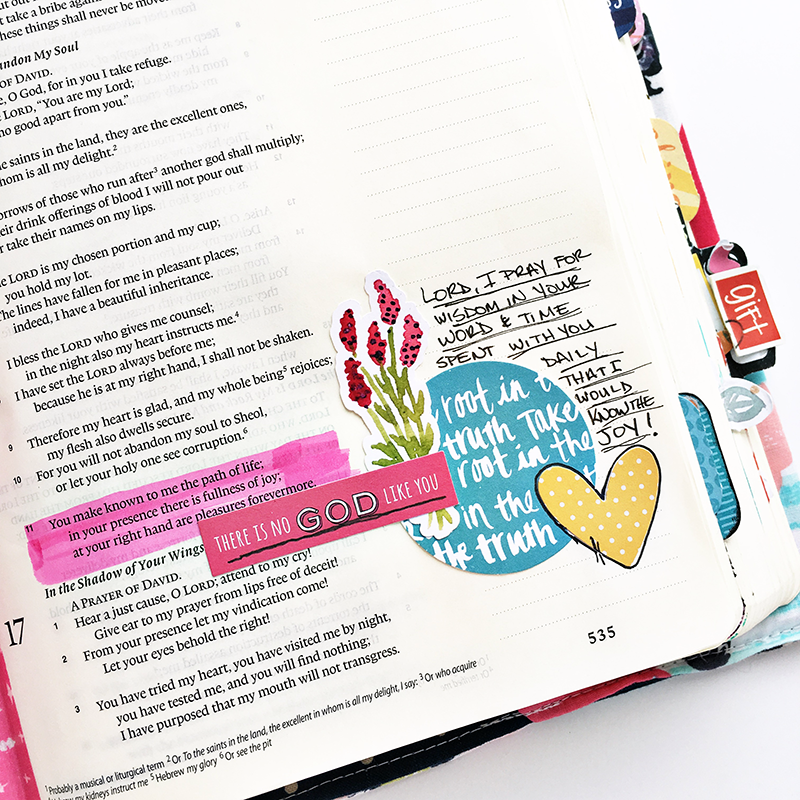 Offset Print and Cut Silhouette Step by Step Tutorial using the Illustrated Faith Print Pray Shop Printables | Psalm 16:11 | Bible Journaling | Illustrated Faith by Bella Blvd She Blooms Collection | Print Pray Paste Oh Happy Day by Brianna Showalter