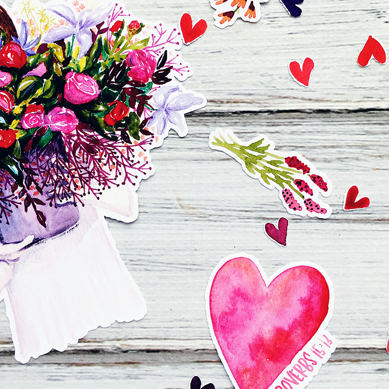 Offset Print and Cut Silhouette Step by Step Tutorial using the Illustrated Faith Print Pray Shop Printables | Psalm 16:11 | Bible Journaling | Illustrated Faith by Bella Blvd She Blooms Collection | Print Pray Paste Oh Happy Day by Brianna Showalter