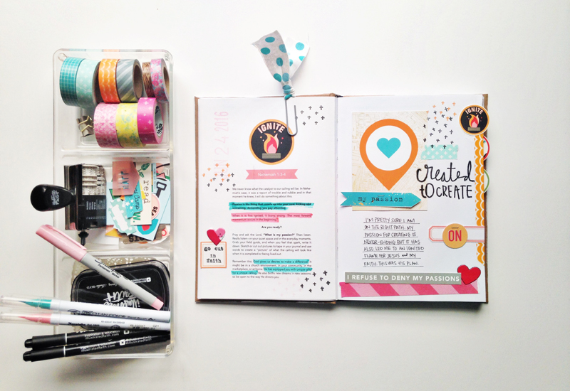 mixed media faith art journaling process video by Andrea Gray | Illustrated Faith Revival Camp: Ignite