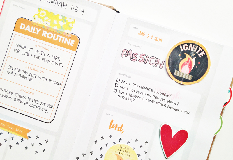 mixed media faith art journaling process video by Andrea Gray | Illustrated Faith Revival Camp: Ignite