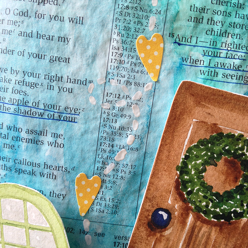 mixed media hybrid art journaling Bible by Brianna Showalter | Print Pray Shop My Father's House | watercolors | printables