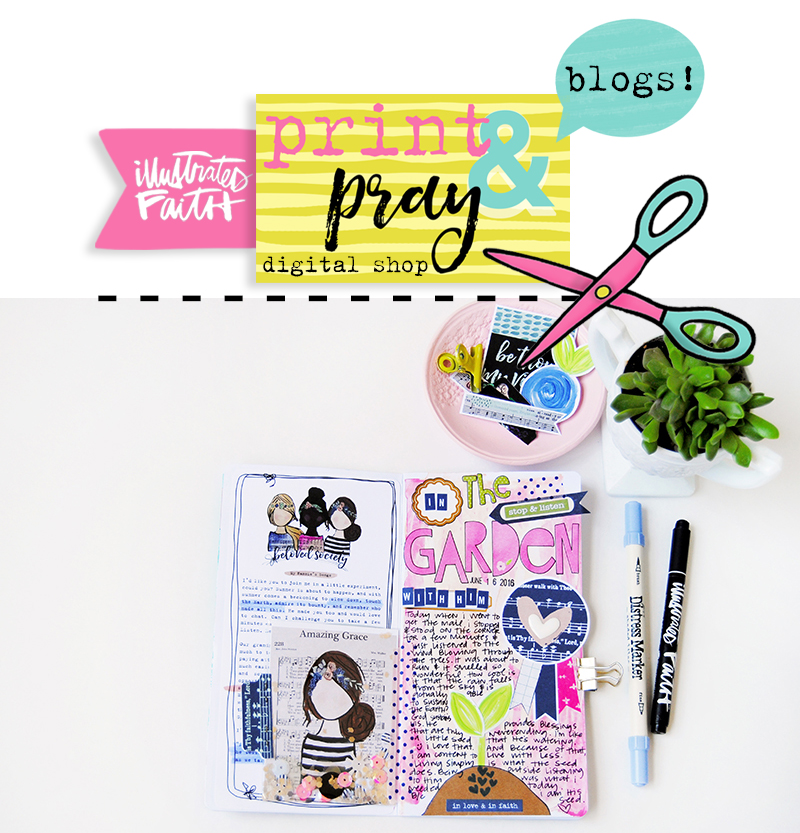 mixed media art faith journaling | Garden by Elaine Davis | Print & Pray Shop | Beloved Society |