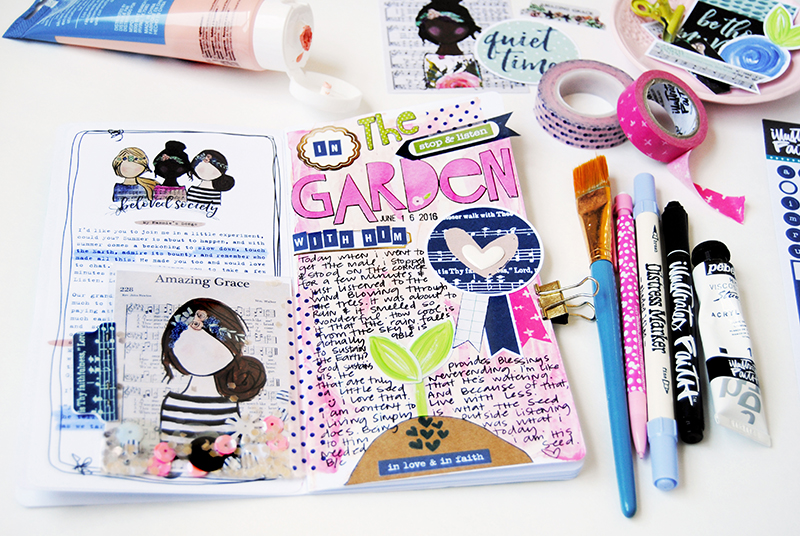 mixed media art faith journaling | Garden by Elaine Davis | Print & Pray Shop | Beloved Society |