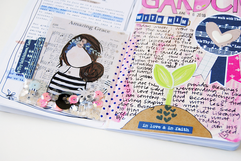 mixed media art faith journaling | Garden by Elaine Davis | Print & Pray Shop | Beloved Society |