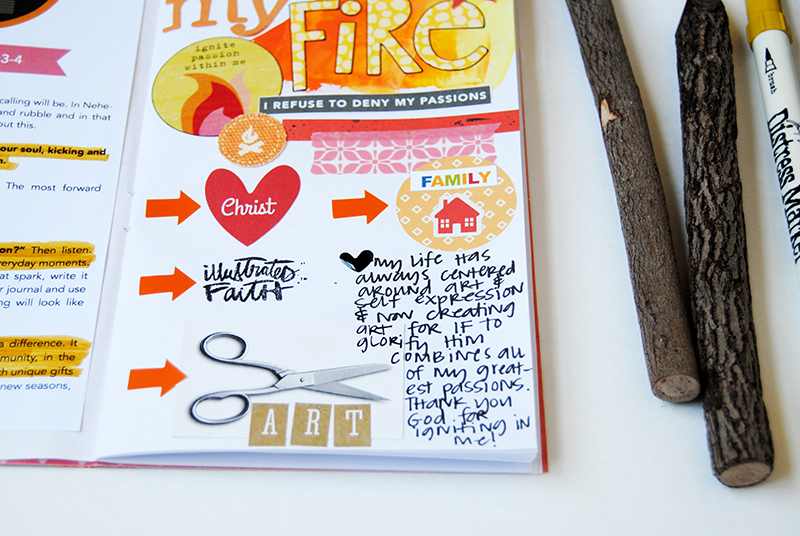 Ignite - Week #1 in Illustrated Faith's Revival Camp online workshop | mixed media faith art journaling by Elaine Davis