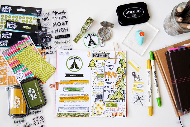 If I Prayed As Much As I Worry by Elaine Davis | Illustrated Faith Revival Camp: Kavanah | mixed media art journaling