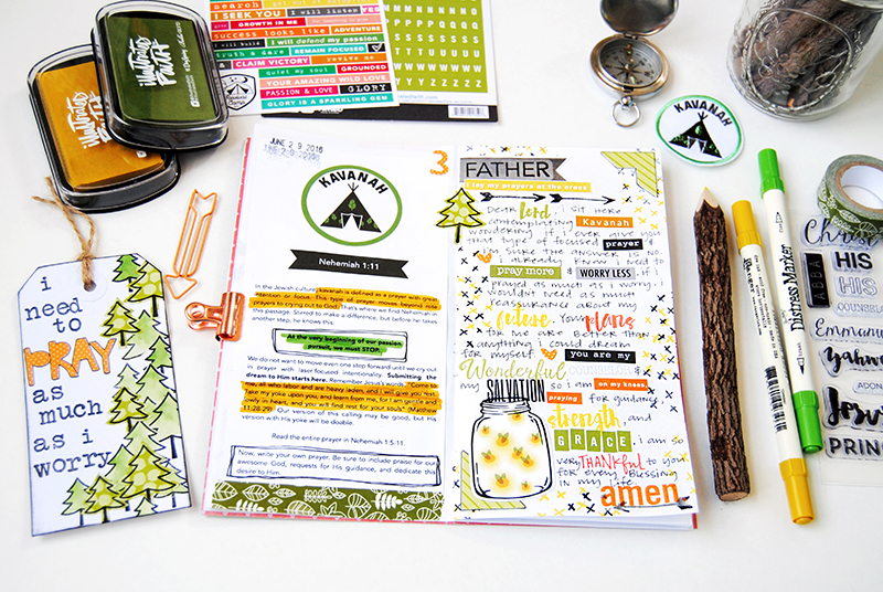 If I Prayed As Much As I Worry by Elaine Davis | Illustrated Faith Revival Camp: Kavanah | mixed media art journaling