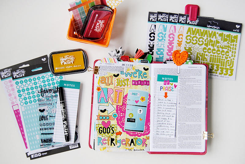 mixed media art Bible journaling by Elaine Davis | making art for God's refrigerator