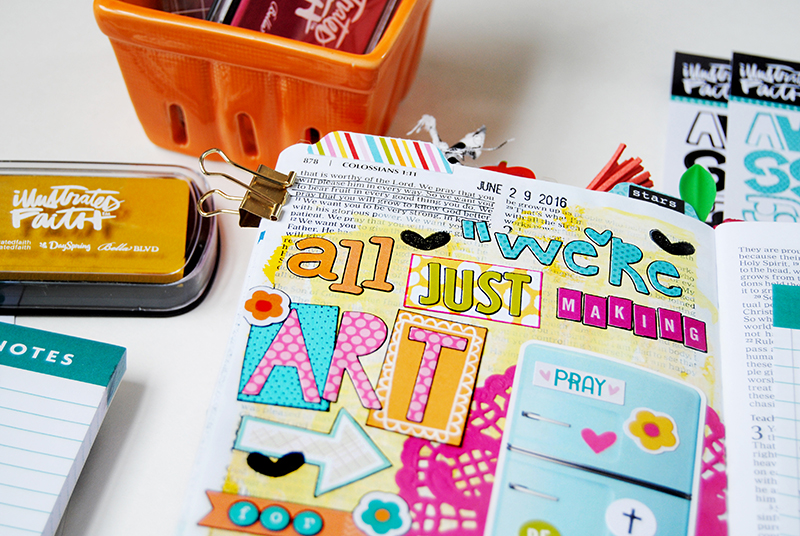 mixed media art Bible journaling by Elaine Davis | making art for God's refrigerator