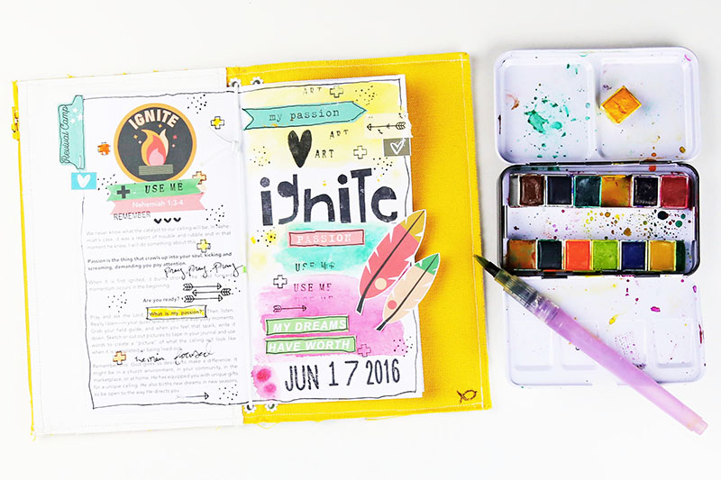 mixed media art faith journaling, Revival Camp Journal, Revival Camp Printables, Bible Journaling,  Gina Lideros, Ignite