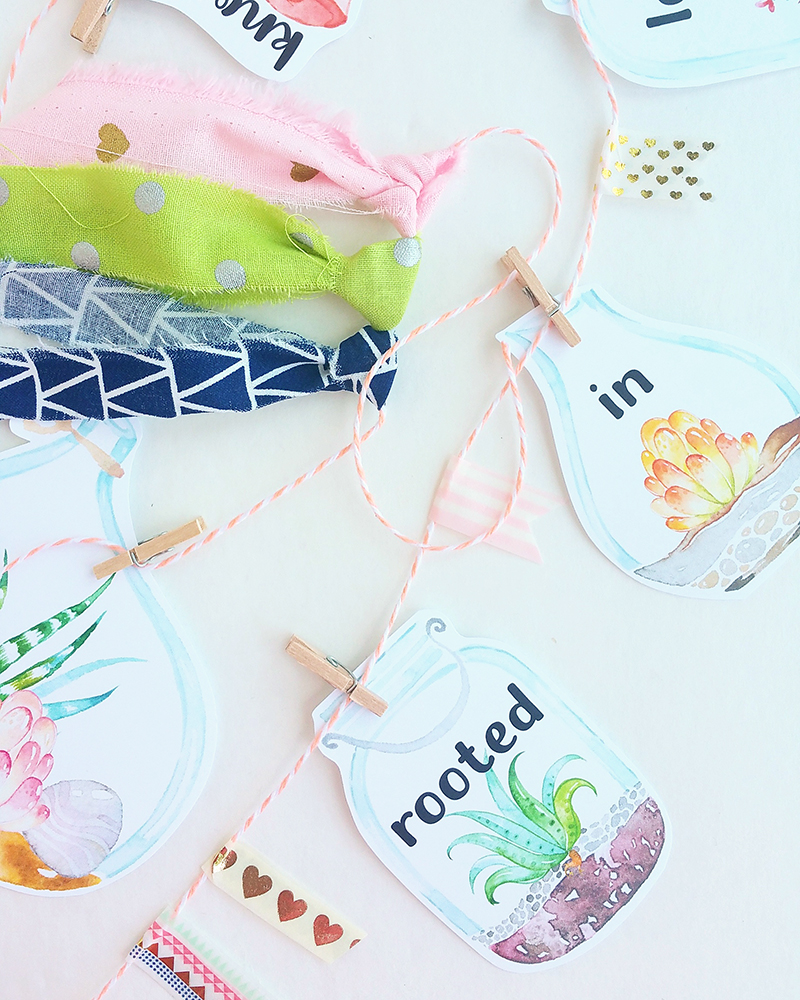 hybrid succulent garland by Jaime Favor | Illustrated Faith Print & Pray Shop | papercrafting project tutorial