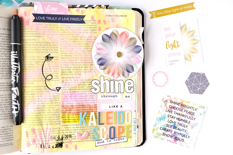 kaleidoscope tutorial | mixed media hybrid art journaling Bible | Print Pray Shop Salted Brew