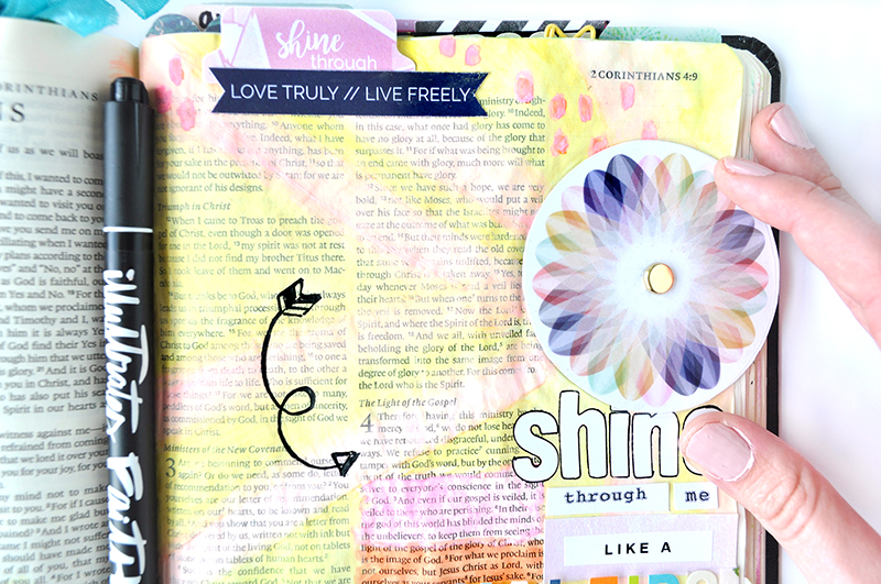 kaleidoscope tutorial | mixed media hybrid art journaling Bible | Print Pray Shop Salted Brew