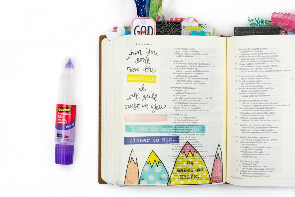 step by step tutorial by Amy Bruce | hybrid Bible Journaling using transparencies | Print Pray Shop Printables