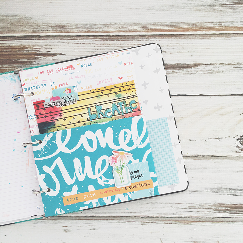 mixed media art journal praise book | Breathe - Jonny Diaz | watercolor, stamping, paper crafting, scrapbooking
