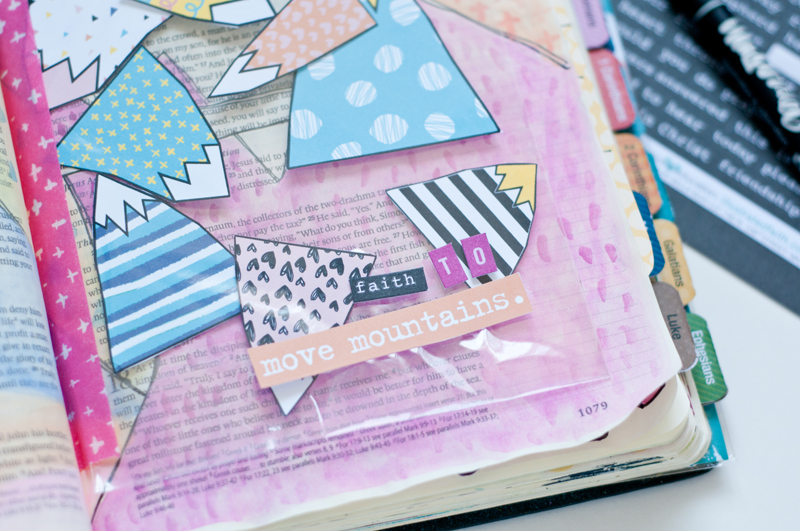 faith to move mountains by Jess Robyn | mixed media journaling Bible | print & pray shop | Illustrated Faith by Bella Blvd | hybrid shaker insert